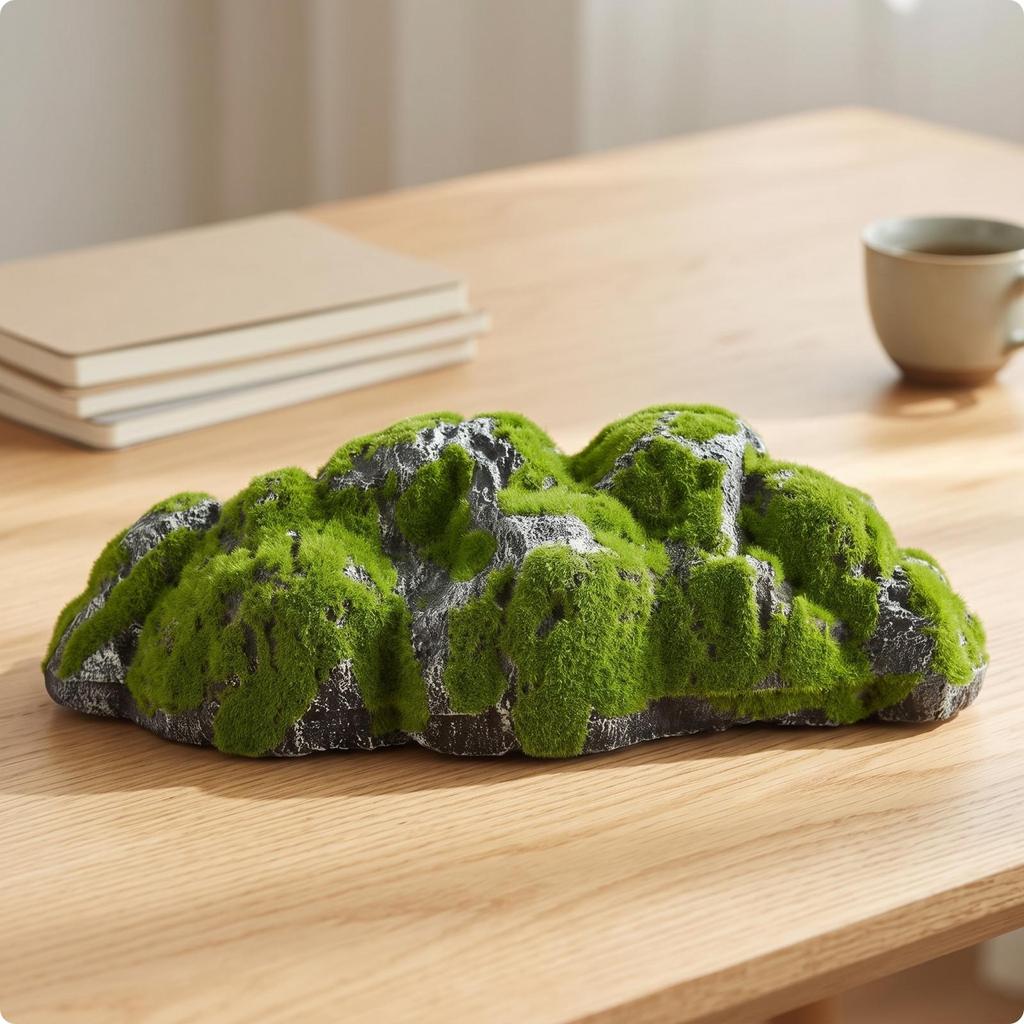 [Whgirld8] หิน Lichen พร้อมหินเทียมที่สมจริง Flocking พร้อมหินเทียม Lichen สีเขียวสําหรับภูมิทัศน์ ส