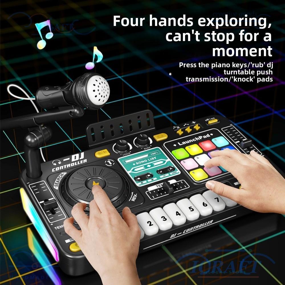 CRAFTMX Kid DJ Mixer, พร้อมไมโครโฟนคีย์บอร์ดเปียโนอิเล็กทรอนิกส์มัลติฟังก์ชั่น, การออกแบบจําลองแบบโต
