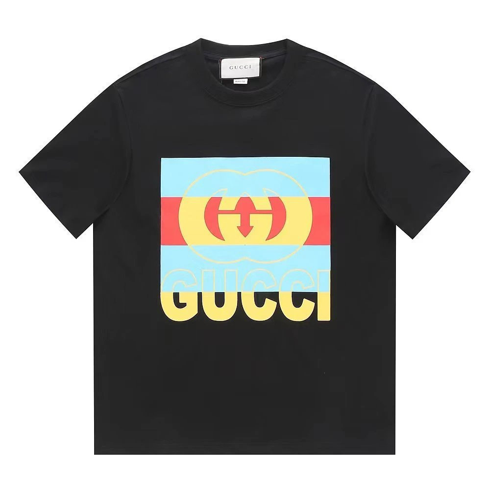 GUCCI/GUCCI/2026 สไตล์ใหม่ผู้ชายผู้หญิงสไตล์คอกลมแขนสั้น Original Design อินเทรนด์ฤดูร้อน Breathable