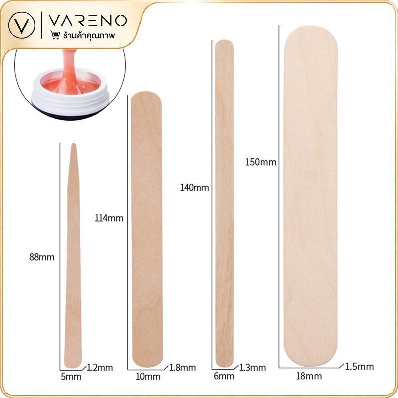 Vareno ไม้พายกำจัดขนสำหรับผู้หญิง100ชิ้นไม้พายกำจัดขนแบบใช้แล้วทิ้งไม้พายแว็กซ์ใบหน้าไม้พายแว็กซ์เครื่องมือความงาม