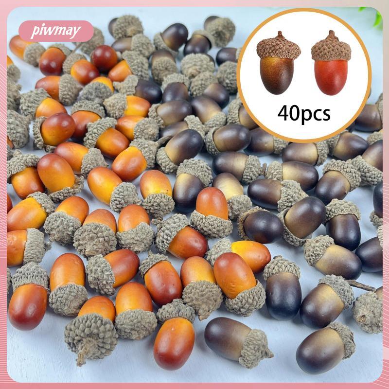 [piwmay] 40x ประดิษฐ์ Acorns Oak Nut พืชรุ่นสําหรับฤดูใบไม้ร่วงโปรดปรานบ้านไร่