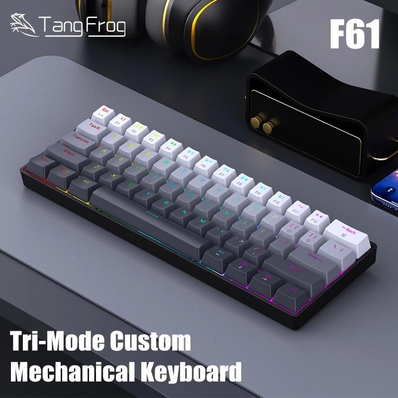 TangFrog F61 Tri-Mode Mechanical Keyboard 61-Key 2.4G Bluetooth USB-C Hot-Swap