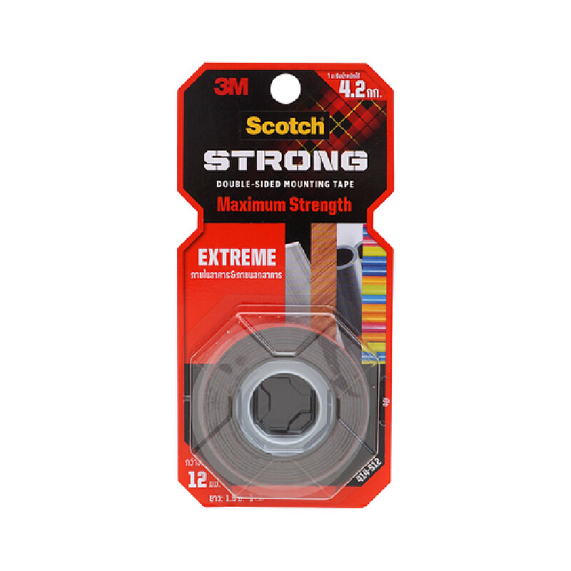 SCOTCH เทปกาวสองหน้าแรงยึดติดสูง เนื้อเทปอะครีลิคสีดำ ขนาด 12มม x 1.5ม
