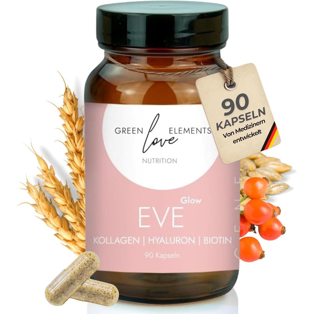 Genesis EVE Glow-Collagen Complex มีกรดไฮยาลูโรนิก ไบโอตินและวิตามินซี-ไฮโดส คอลลาเจน Peptan F 2,000