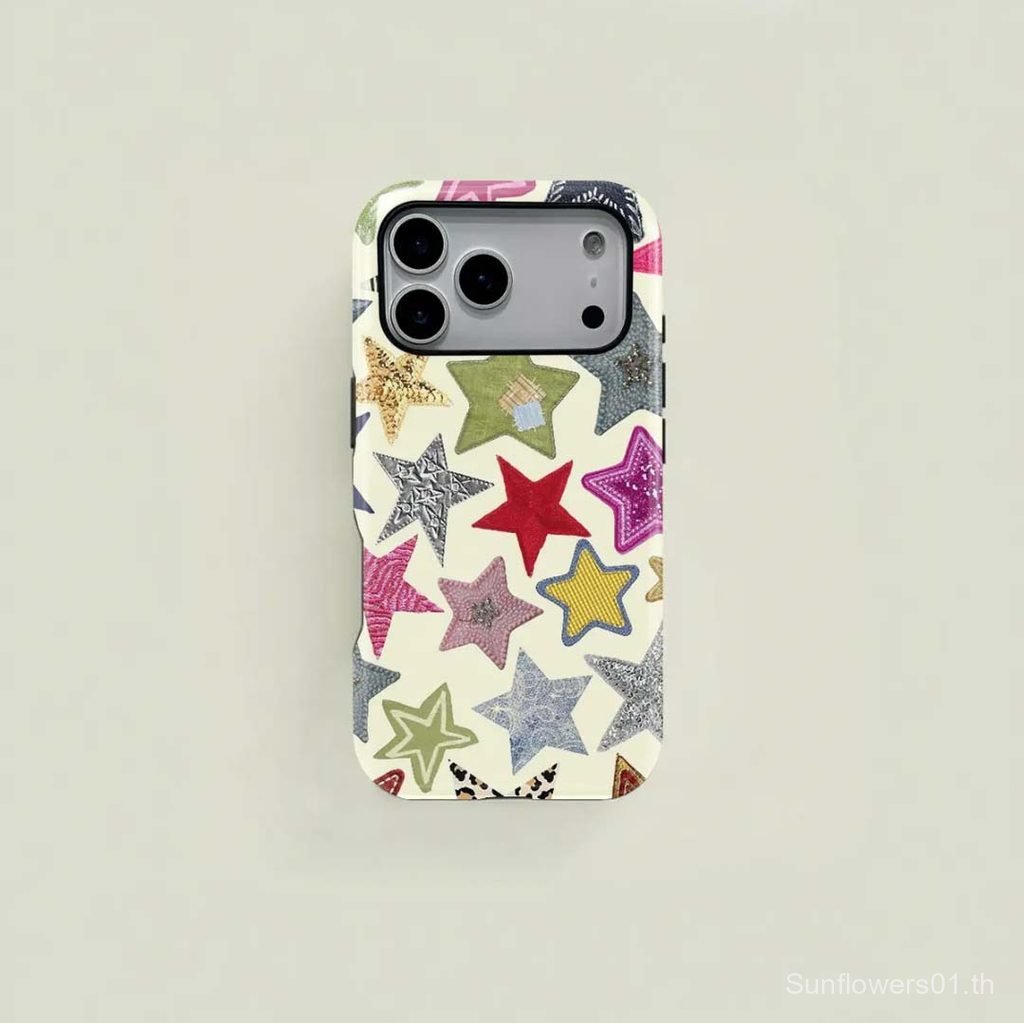 Color Star Pattern Two-in-One Film Case เหมาะสําหรับ iPhone18promax/17pro/16/15/14/13/12/11/Samsung 