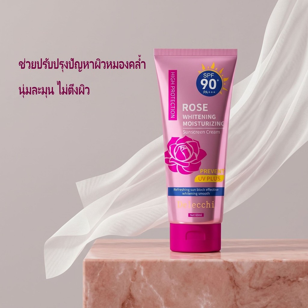 Delecchi Cross-Border TK Hot Product Rose Sunscreen Outdoor Summer Sunscreen Lotion