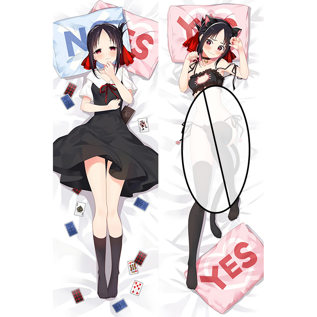 Miss Kaguya ต้องการความรําคาญ Shinomiya Kaguya อะนิเมะพิมพ์สองด้าน Life-Size Body หมอน 59 "2 Way Tri