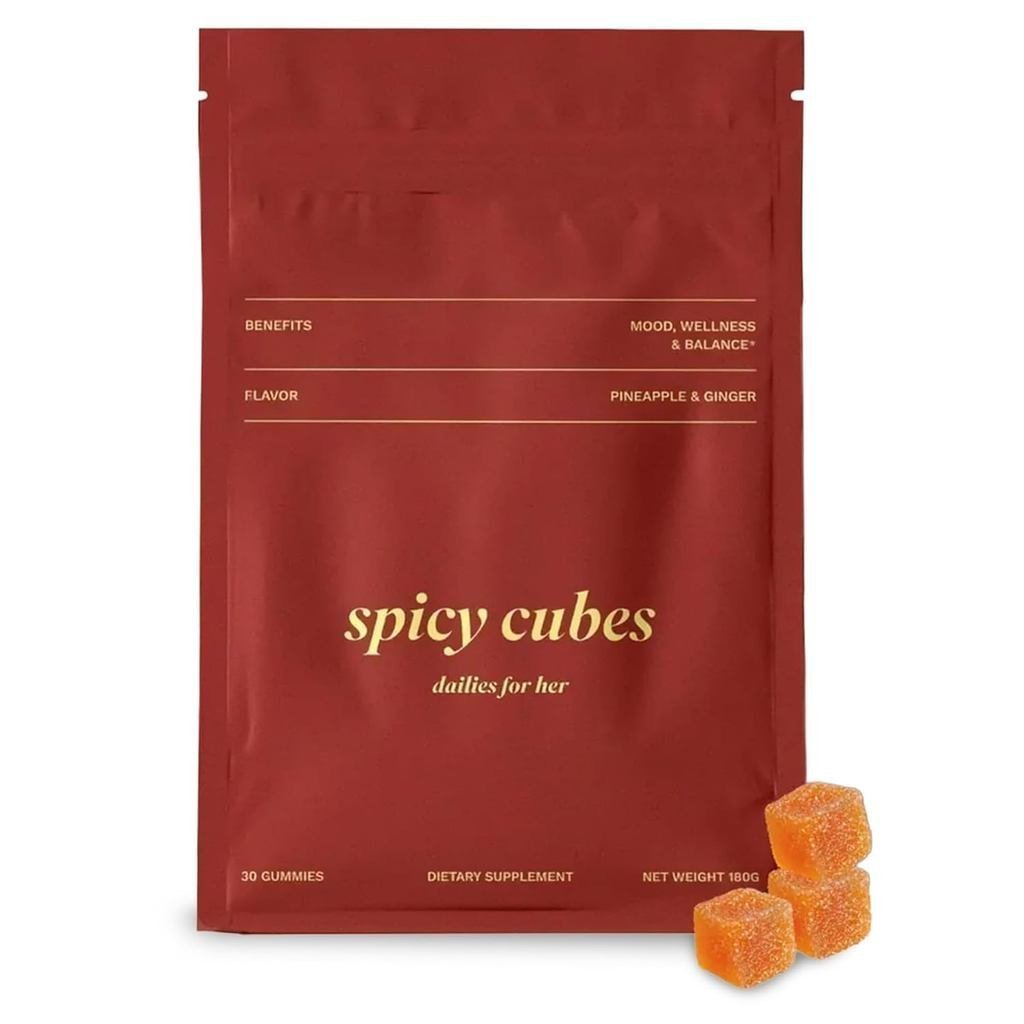 SpiceCubesDailiesforHer–FeminineBalanceWellnessGummieswithSaffiron&Fenugeek–MoodSupport,Vital&Energy
