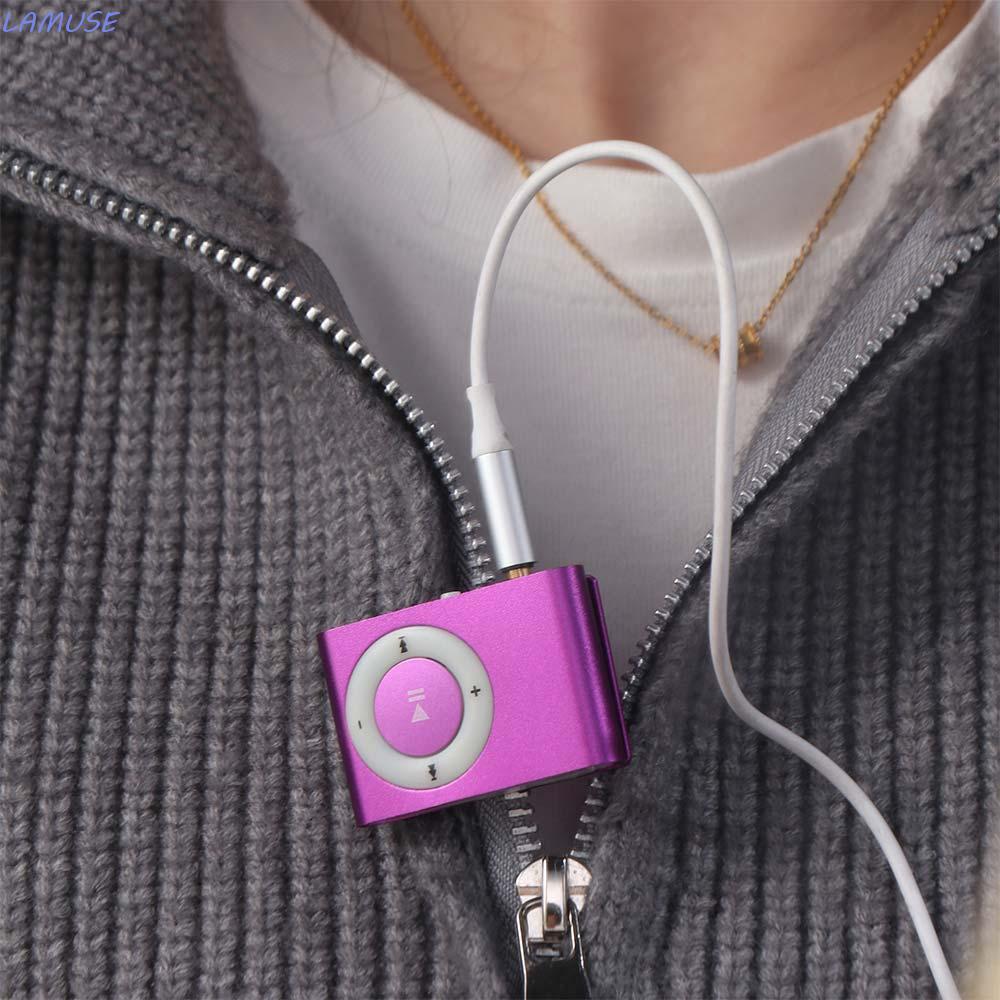 LAMUSE เครื่องเล่น MP3 กันน้ําแบบพกพา Walkman โลหะ 3.5 มม.กระจกกีฬา MP3