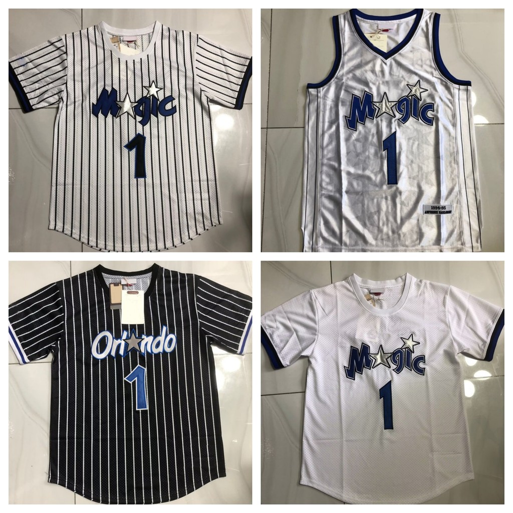 เสื้อบาสเก็ตบอลปักเต็ม Orlando Magic Jersey McGrady Hardaway ONeal