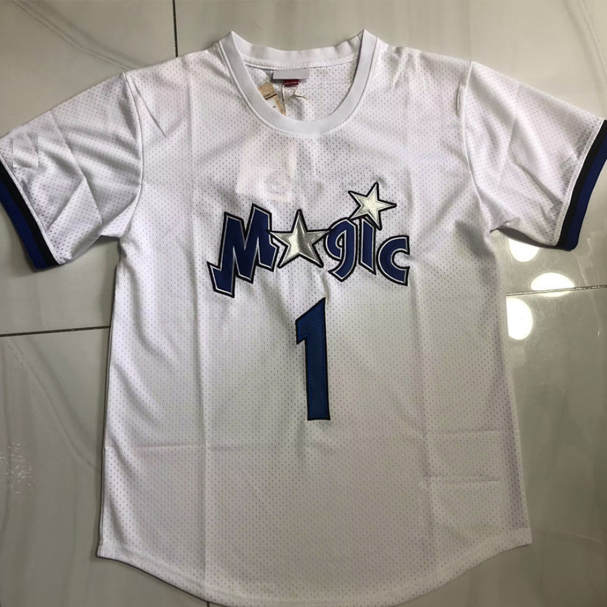 เสื้อบาสเก็ตบอลปักเต็ม Orlando Magic Jersey McGrady Hardaway ONeal