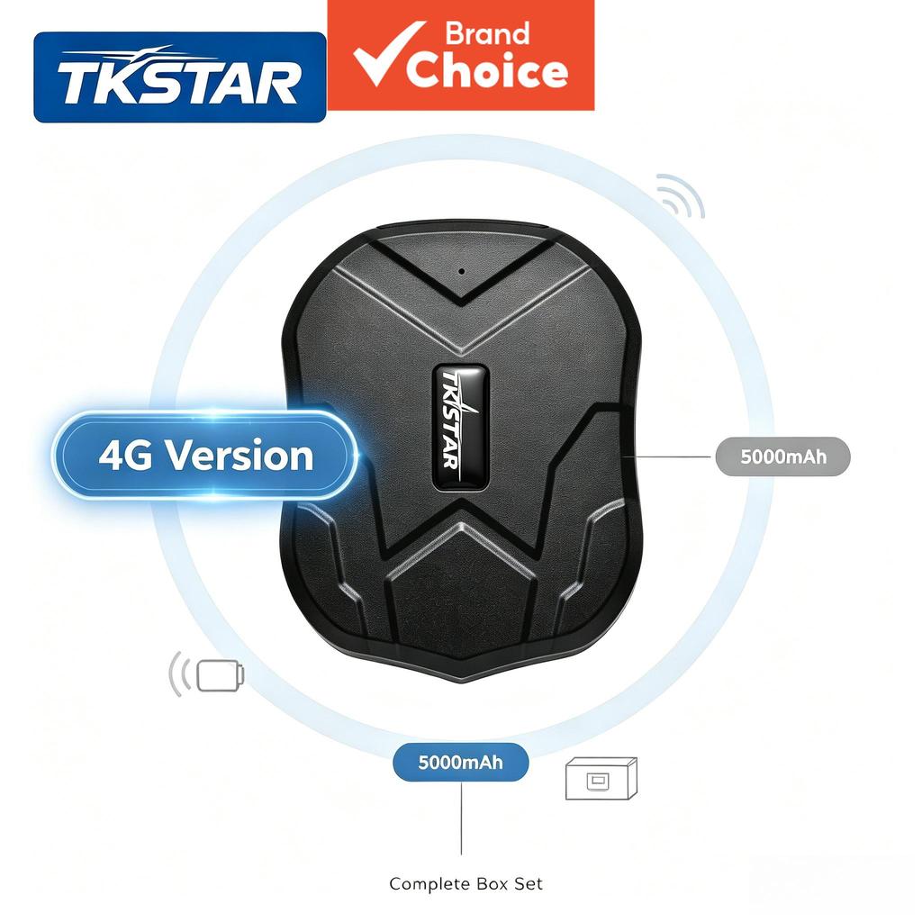 TKSTAR TK905 อุปกรณ์ติดตาม GPS 4G สําหรับยานพาหนะและมอเตอร์ไซค์ พร้อมแบตเตอรี่ขนาดใหญ่ 5000mAh บรรจุ