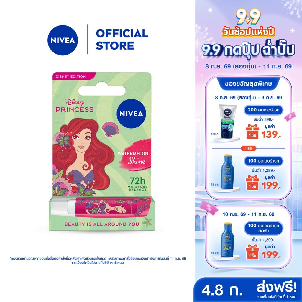นีเวีย วอเตอร์เมล่อน ชายน์ ลิป บาล์ม 4.8 ก. NIVEA