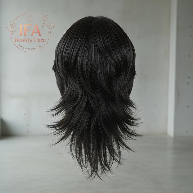 IFA Mullet หัววิกผมคอสเพลย์สําหรับผู้ชายผู้หญิงอะนิเมะสังเคราะห์สั้นตรงหางหมาป่าปลอมอุณหภูมิสูงปาร์ต