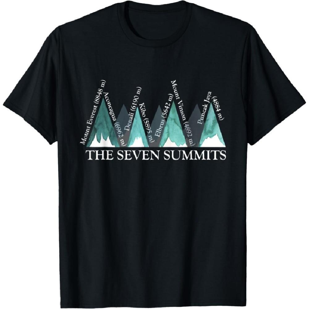 7 Summits Mount Everest Mont Blanc Puncak Jaya Mountaineer เสื้อยืด