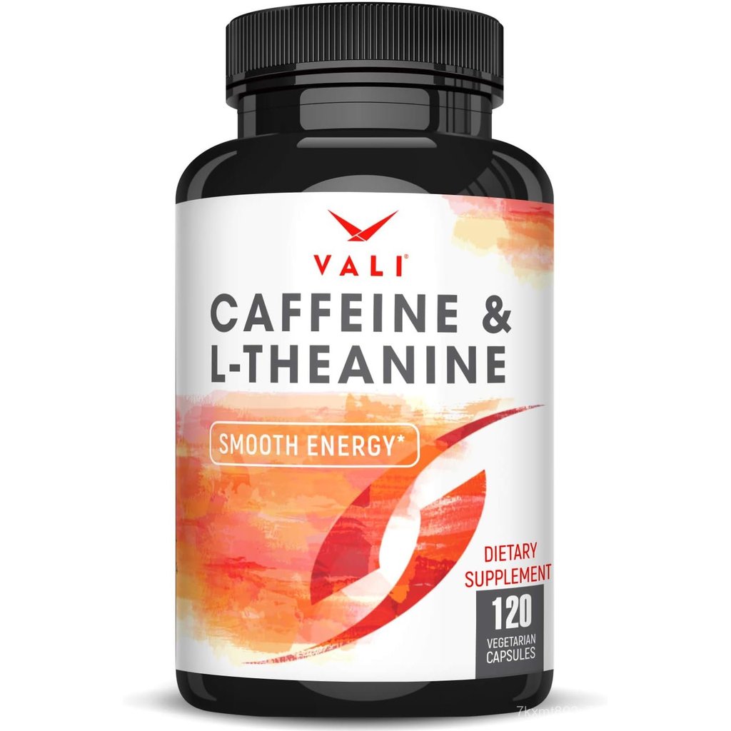 VALI Caffeine 50mg & L Theanine 100mg - Caffeine เม็ด & L-Theanine สำหรับ Smart Smooth พลังงาน & สมา