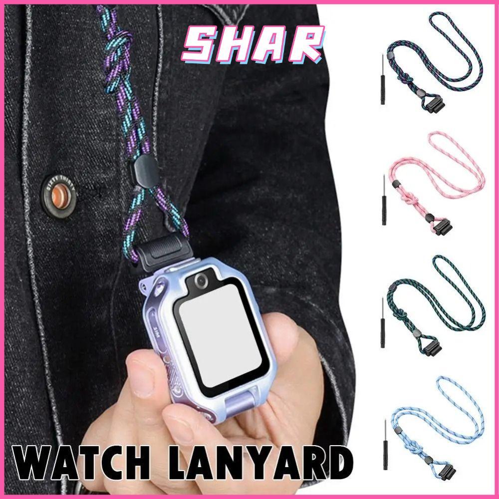 SHAR โทรศัพท์นาฬิกา Lanyard,สวมใส่ทนทานนาฬิกาเด็ก,ปรับความยาว Universal เด็ก Smartwatch สายรัดสําหรั