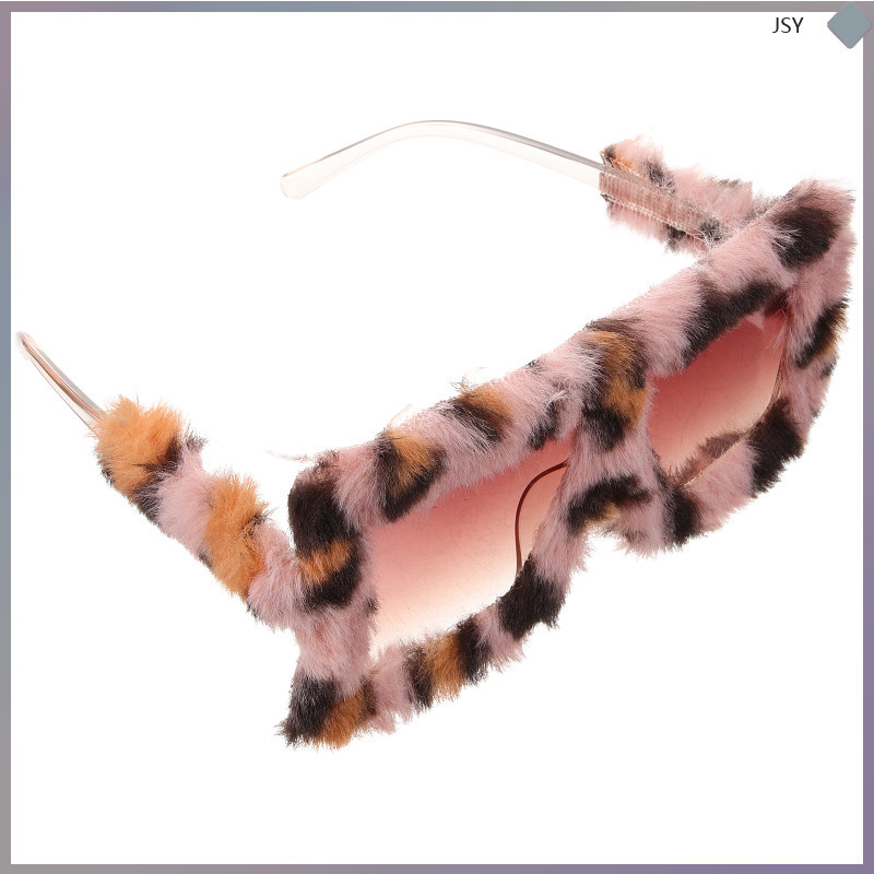 แว่นกันแดดแฟชั่น Leopard สําหรับ Decor Plush Frame junshaoyip