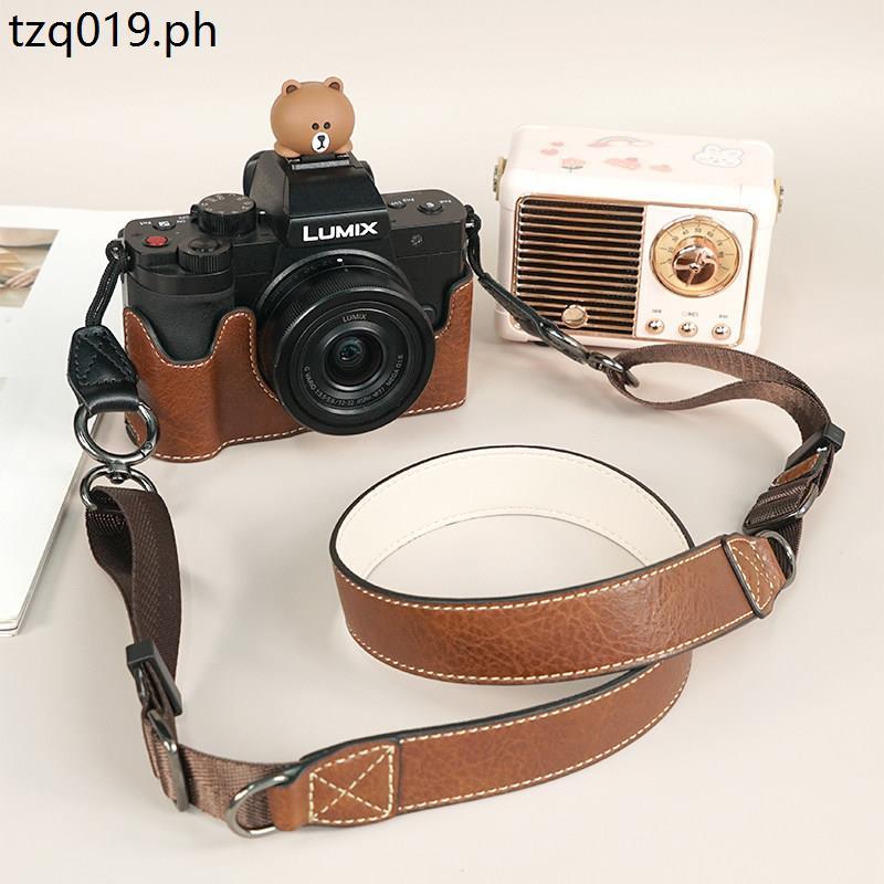 เหมาะสําหรับ Panasonic g100d เคสป้องกัน g100k กระเป๋ากล้อง Lumix g100 ฐานกล้อง Retro สายคล้องไหล่กล้
