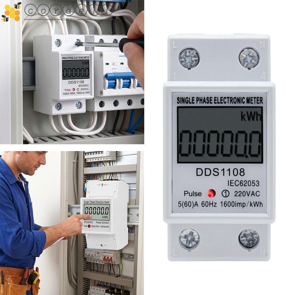CORDELL Digital Watt-Hour Meter, Reset Function Single Phase Electric Energy Meter, AC 60Hz จอแสดงผล