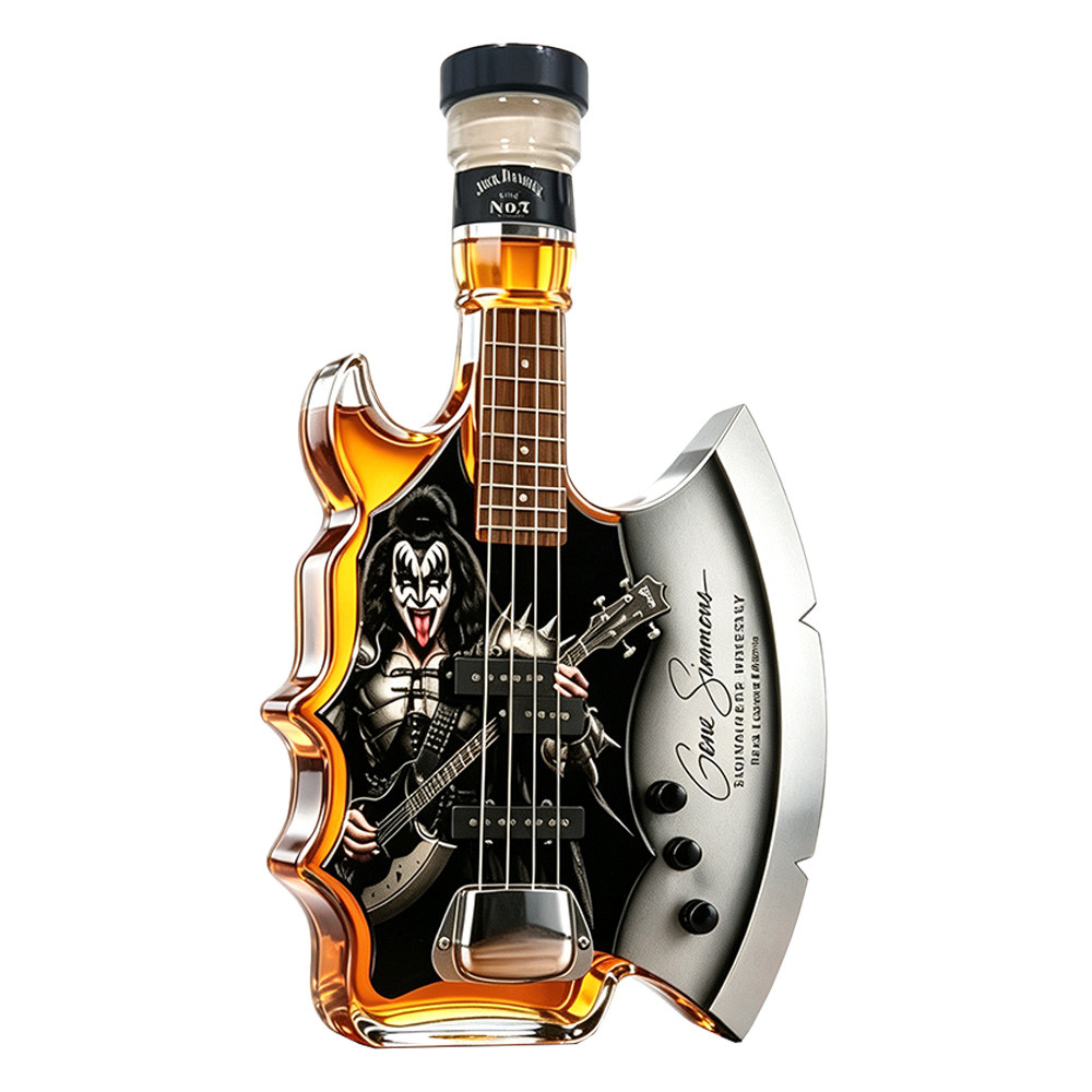 Guitar‑Shaped Whiskey Decanter Bottle Rock Band Themed Decorative Liquor Bottle, Novelty Glass Whisk