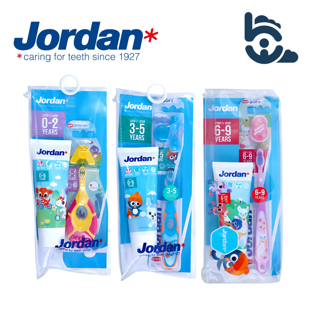 แปรงสีฟันและยาสีฟัน Jordan พร้อมกระเป๋าเดินทาง - 1 ชุด