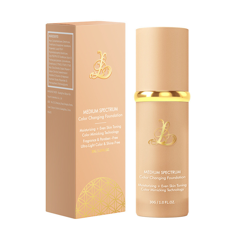 ขายร้อน L Color-changing Liquid Foundation 4 in 1 Bionic คอนซีลเลอร์ Non-Fake White Non-sticking Pow