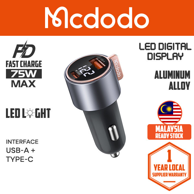 Mcdodo CC369 PD75W Digital Display PD Fast Car Charger