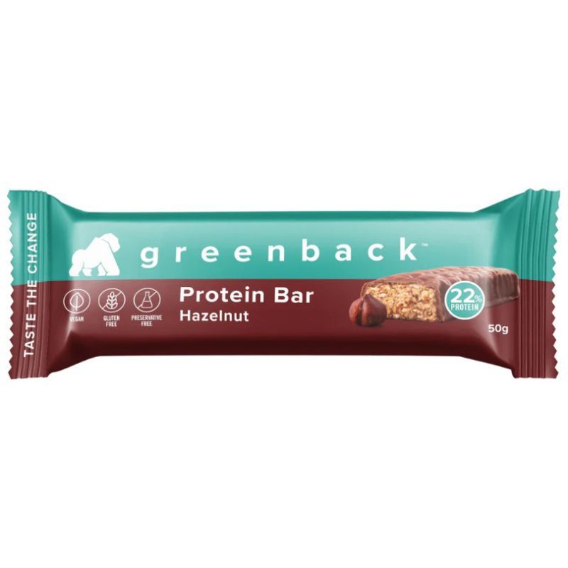 กรีนแบคโบรตีนบาร์เฮเซลนัท 50กรัม Greenback Protein Bar Hazelnut 50g.
