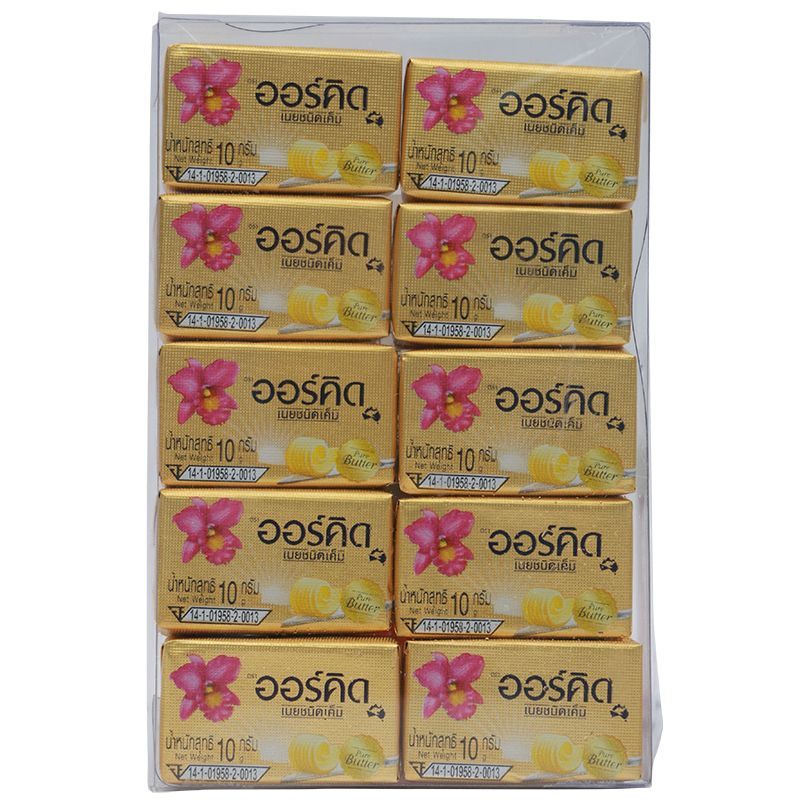 ออร์คิดเนยสดรสเค็มฟอยส์ 10กรัม แพค10ชิ้น Orchid Creamery Butter 10g. Pack 10