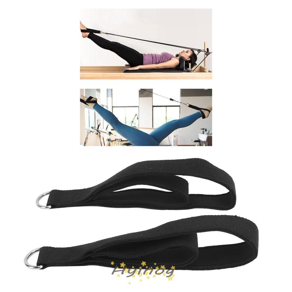 HYINOG 2PCS Pilates Double Loop Straps, Soft Cushion D-Ring Pilates, สายรัดออกกําลังกายกันลื่นสบายโย