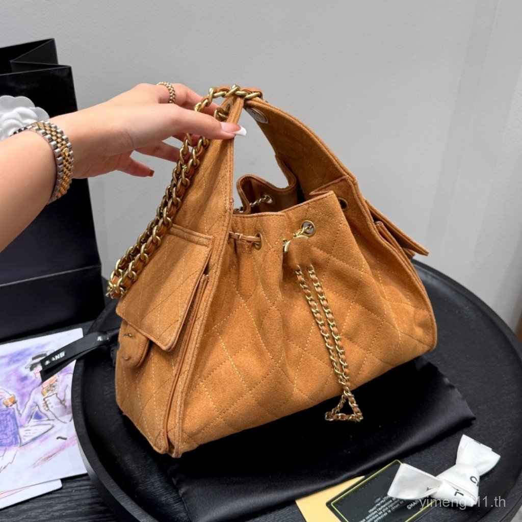 Suede Suede hobo Underarm Bag Chain Shoulder Messenger Bag 26cm ขนาดเล็ก