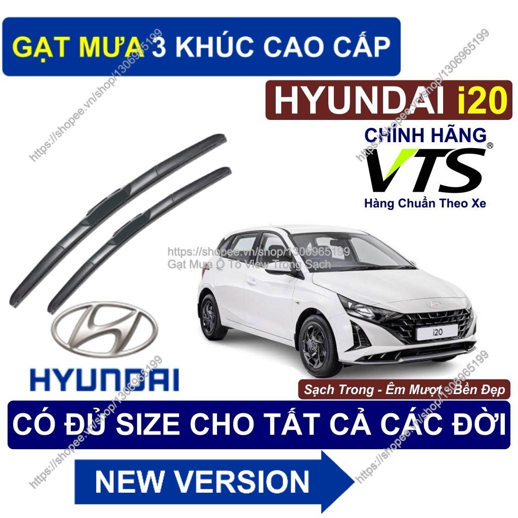 3-Segment Wipers - ที่ปัดน้ําฝนสําหรับกระจกขับรถ Hyundai i20 - คู่ Hyundai i20...