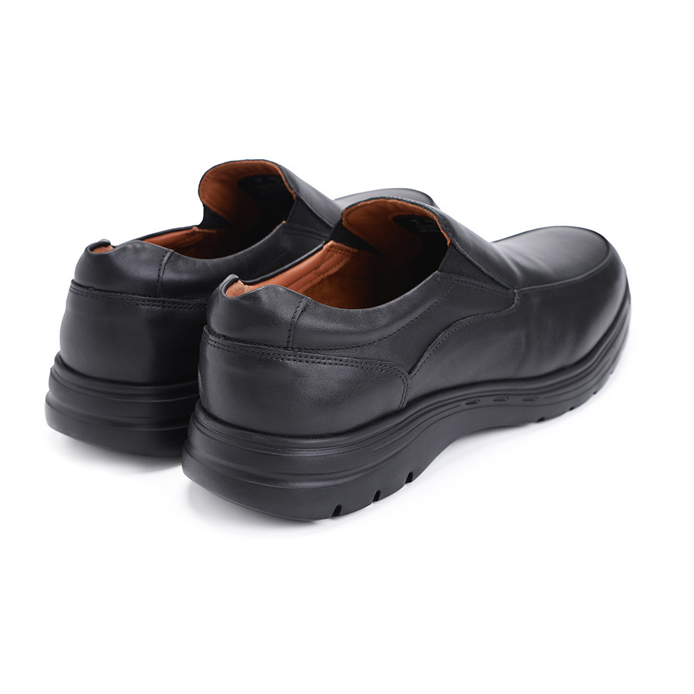 Hush Puppies حذاء رسمي رجالي جلد طبيعي سهل الارتداء — أسود — صورة 4