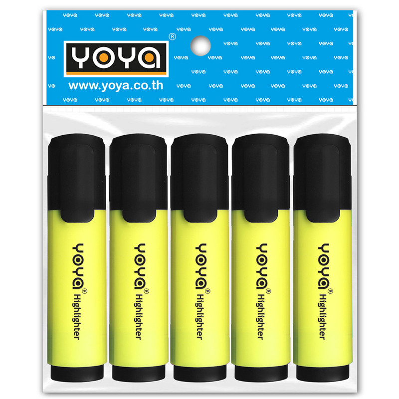 YOYA ปากกาเน้นข้อความ รุ่น 1901 สีเหลือง (แพ็ค 5 ด้าม)