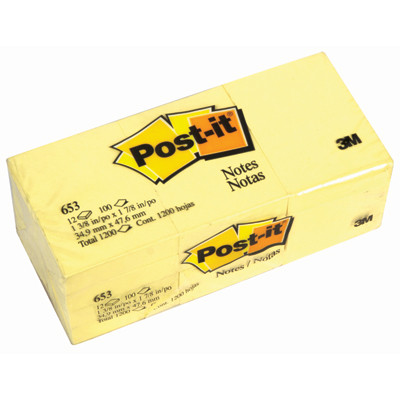 POST-IT กระดาษโน้ต รุ่น 653 สีเหลือง ขนาด 1.5x2 นิ้ว (แพ็ค 12 เล่ม) — صورة 2