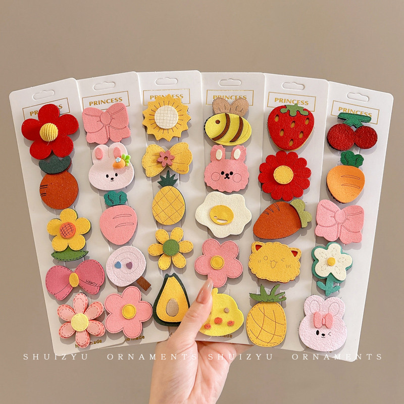 กิ๊บเด็กไม่เจ็บผม แบบตีนตุ๊กแก 5 ชิ้น เซ็ตอุปกรณ์แต่งผมสำหรับเด็ก