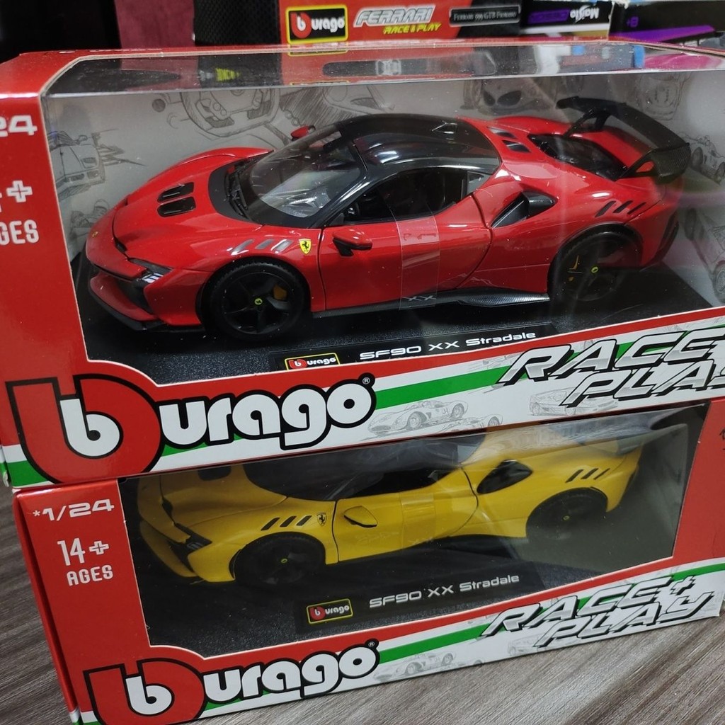 Bimei Gao 1/24 Ferrari SF90FXX รถจําลองรถสปอร์ตของขวัญเครื่องประดับโรงงานเดิม