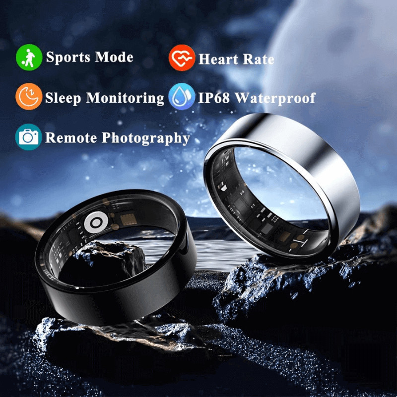 Gen2/GenPro แหวนสมาร์ทมัลติฟังก์ชั่นกันน้ําฟิตเนส Tracker Heart Rate Steps BlackTH99 H9T2