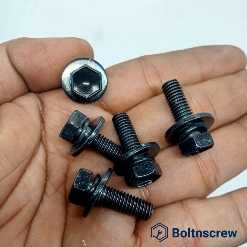 สินค้า 55 - Bolt Wash 6u16 Bolt 10 เหล็ก 15 ซม. แหวนสปริงดั้งเดิมและแหวนจาน