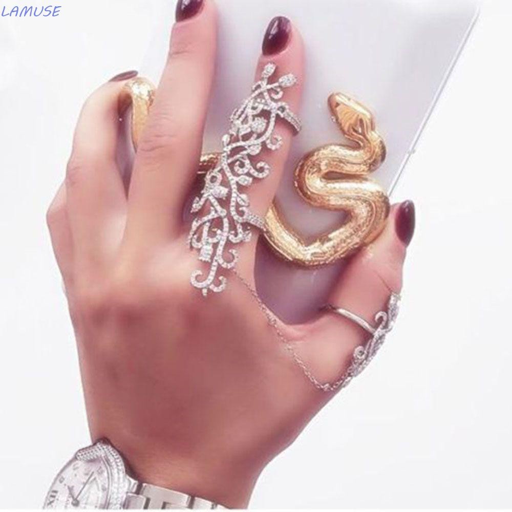 LAMUSE Ring Silver/Gold Rock Armor Double Knuckle