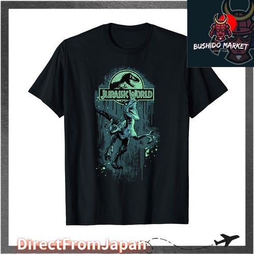 เสื้อยืดลายโลโก้ Jurassic World Raptor Paint Splatter 【DirectFromJapan】