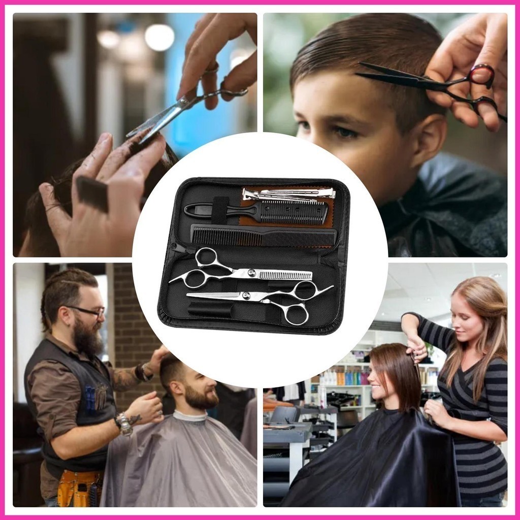 9 PCS+10PCS/Set อุปกรณ์ทำผมกรรไกรตัดผมชาย/หญิง