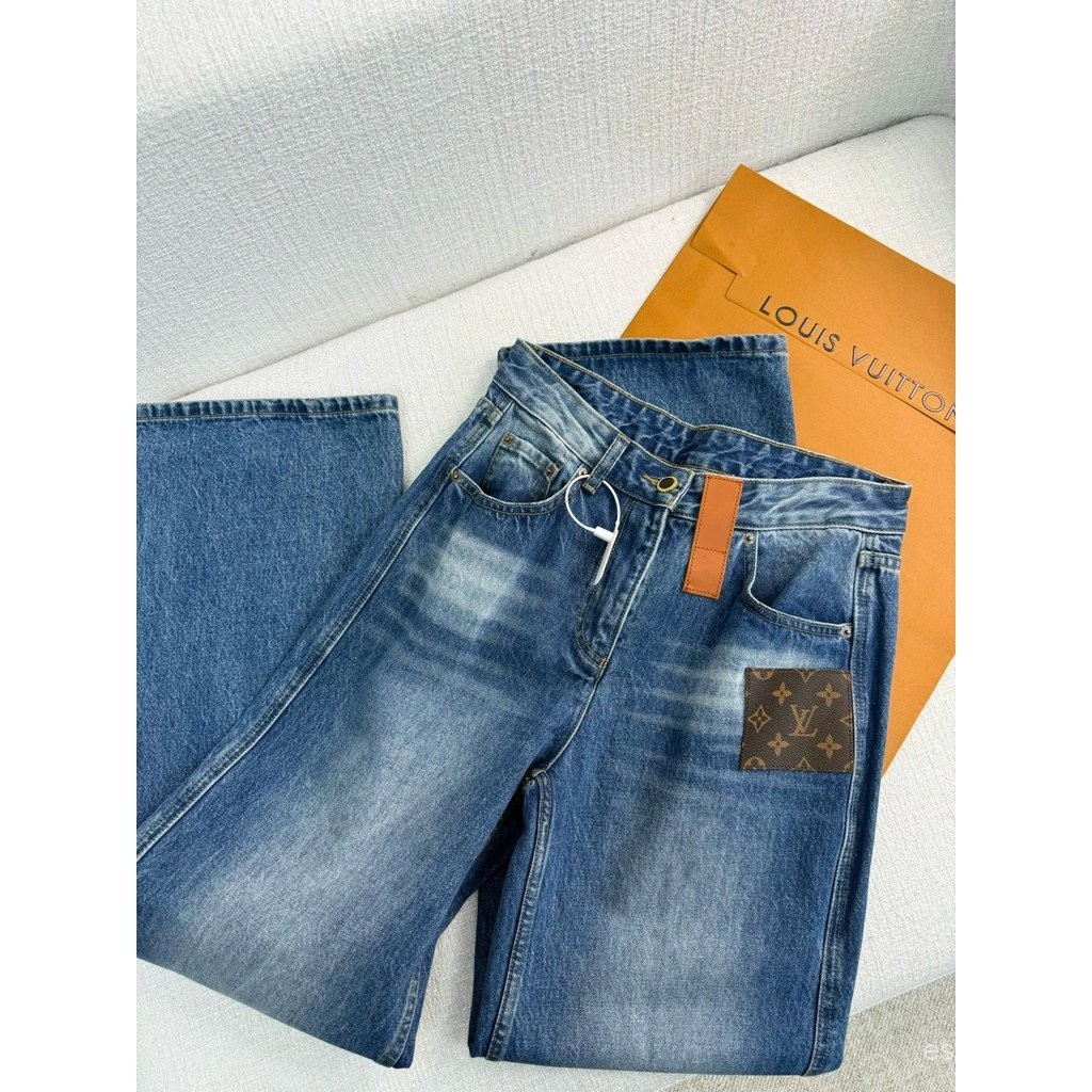 .ONEONE2025 Ouyang Nana Yi Mengling กางเกงยีนส์ขากว้างstylish