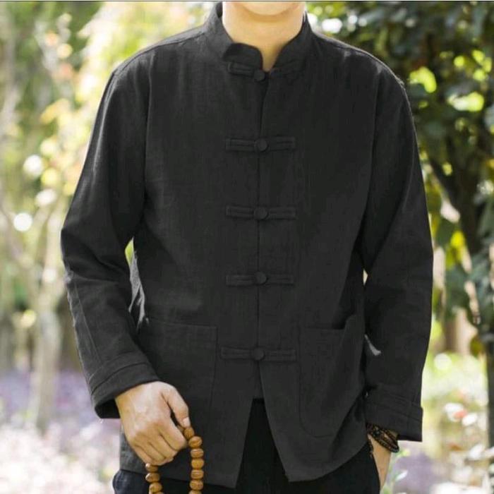 KATUN [[Premium]] เสื้อเชิ้ต Koko แขนยาว Ipman, วัสดุผ้าฝ้ายญี่ปุ่น, ตูตันหนา, ปุ่มมุสลิม - สีเทาเข้