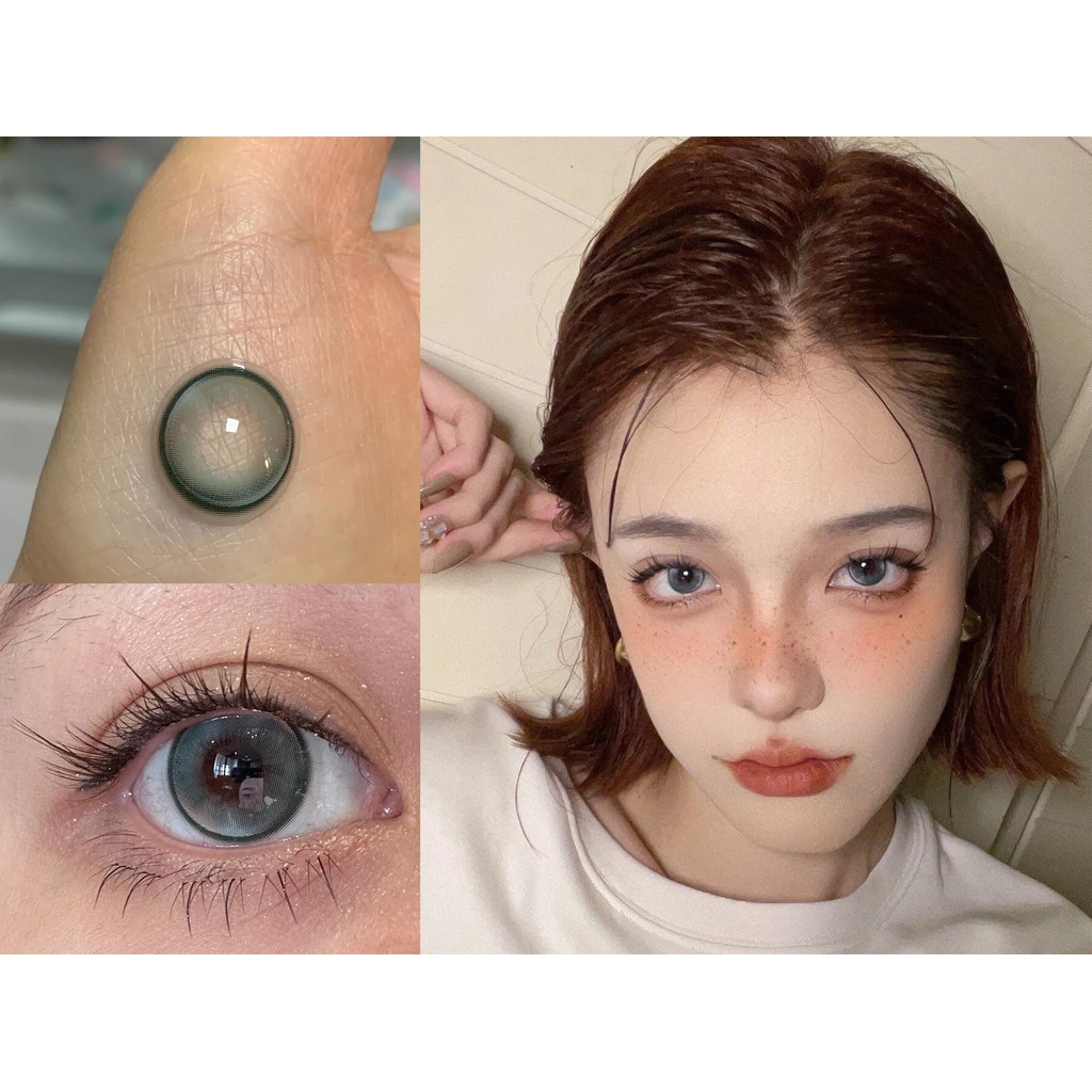(1 คู่)HSNBHE Series,Xiyou Brand ,14.20mm, Gdia:13.5mm ,(เกรด 0-8.00), คอนแทคเลนส์ 6 เดือนใช้ (สีเขี
