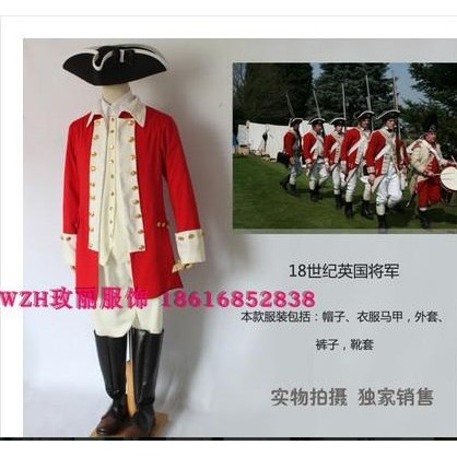 {เช่ารัฐบาล} 17th Century General Washington Napolon Guard Pirate Captain Halloween cos Costume