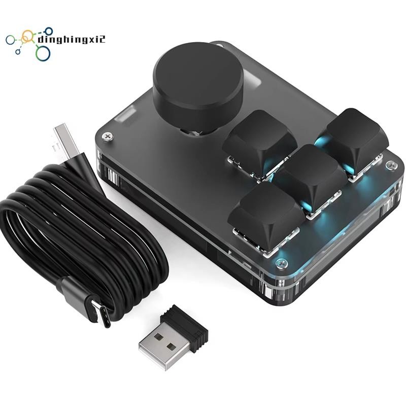 RGB Hot Swap 2.4G Mini Macropad Macro Programming คีย์บอร์ด USB C Gaming Custom Knob ปุ่มกด 4 คีย์ลู