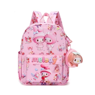 MOKO Sanrio กระเป๋านักเรียนเด็กผู้หญิง น้ำหนักเบา กันน้ำ ป้องกันหลัง แถมฟรีกระเป๋าใบเล็ก ส่งจากไทย ส่งเร็ว