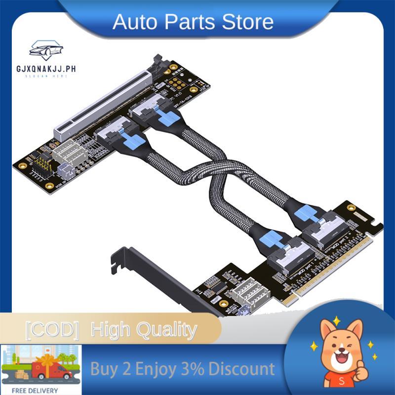 PCIe 4.0 X16 MCIO กราฟิกการ์ดแยกการ์ด GEN4 PCIE X16 ถึง X8 X8 Bifurcation อะแดปเตอร์ PCIe 4.0 X16 MC